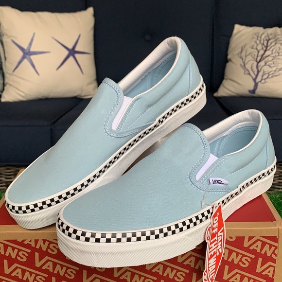 VANS CLASSIC SLIP-ON CHECK FOXING COOL BLUE WMNS - Picture 5 of 17